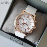 Guess Solar White Dial White Rubber Strap Watch For Women - W1135L1 Authentic Buy Shop Now