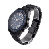 Emporio Armani Sigma Chronograph Blue Dial Black Silicone Strap Watch For Men - AR6121 Authentic Buy Shop Now