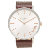 Coach Perry White Dial Brown Leather Strap Watch for Women - 14503154 Authentic Buy Shop Now