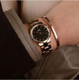 Daniel Wellington Iconic Link Analog Black Dial Rose Gold Steel Strap Watch For Women - DW00100214 Authentic Buy Shop Now