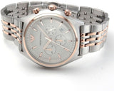 Emporio Armani Zeta Chronograph Quartz White Dial Two Tone Steel Strap Watch For Men - AR1998 Authentic Buy Shop Now