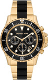Michael Kors Everest Chronograph Black Dial Two Tone Steel Strap Watch For Men - MK8979 Authentic Buy Shop Now