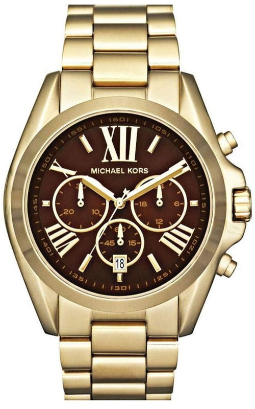 Michael Kors Bradshaw Brown Dial Gold Steel Strap Watch for Women - MK5502 Authentic Buy Shop Now