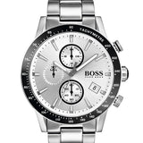 Hugo Boss Rafale Competitive Sport Silver Dial Silver Steel Strap Watch for Men - 1513511 Authentic Buy Shop Now