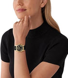 Michael Kors Lexington Black Dial Black Leather Strap Watch For Women - MK4748 Authentic Buy Shop Now