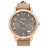 Coach Delancey Grey Dial Brown Leather Strap Watch for Women - 14502797 Authentic Buy Shop Now