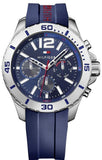 Tommy Hilfiger Nolan Chronograph Blue Dial Blue Rubber Strap Watch for Men - 1791142 Authentic Buy Shop Now