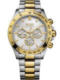 Hugo Boss Ikon Chronograph Silver Dial Two Tone Steel Strap Watch for Men - 1512960 Authentic Buy Shop Now