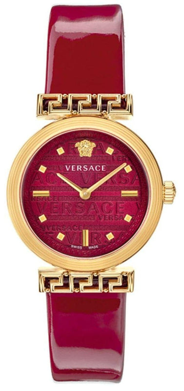 Versace Greca Meander Red Dial Red Leather Strap Watch for Women - VELW00320 Authentic Buy Shop Now