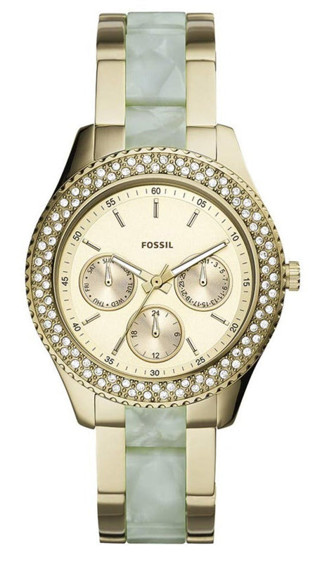 Fossil Stella Multifunction Gold Dial Two Tone Steel Strap Watch for Women - ES4757 Authentic Buy Shop Now