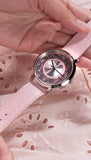 Guess Dahlia Analog Silver Dial Pink Leather Strap Watch for Women - GW0529L1 Authentic Buy Shop Now
