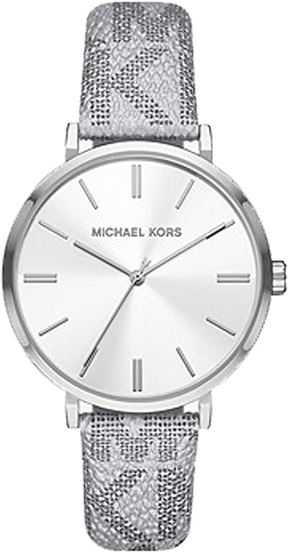 Michael Kors Addyson Quartz White Dial Gray Leather Strap Watch for Women - MK2951 Authentic Buy Shop Now