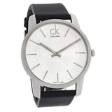 Calvin Klein City White Dial Black Leather Strap Watch For Men - K2G211C6 Authentic Buy Shop Now