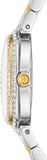 Tory Burch Oval Crystals Mother of Pearl Dial Two Tone Steel Strap Watch for Women - YBW6037 Authentic Buy Shop Now