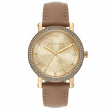 Michael Kors Corey Analog Gold Dial Brown Leather Strap Watch for Women - MK2986 Authentic Buy Shop Now