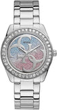 Guess G Twist Diamonds Silver Dial Silver Steel Strap Watch For Women - W1201L1 Authentic Buy Shop Now