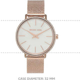 Michael Kors Pyper Quartz Mother of Pearl White Dial Rose Gold Mesh Strap Watch For Women - MK4588 Authentic Buy Shop Now
