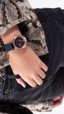 Guess Solistice Diamonds Roe Gold Dial Black Rubber Strap Watch for Women - GW0484L2 Authentic Buy Shop Now