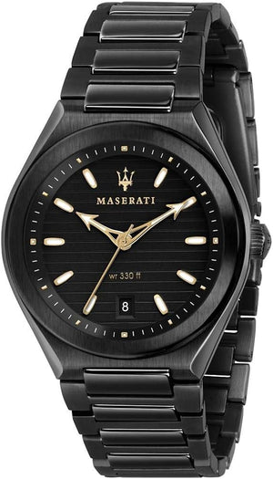 Maserati Triconic Analog Black Dial Black Steel Strap Watch For Men - R8853139004 Authentic Buy Shop Now