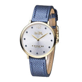 Coach Slim Easton Silver Dial Blue Leather Strap Watch for Women - 14502687 Authentic Buy Shop Now