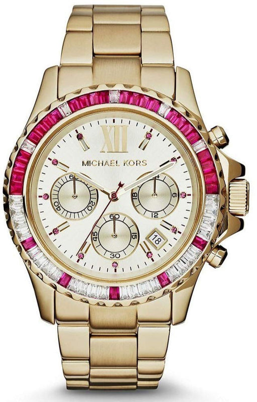 Michael Kors Everest Chronograph Gold Dial Gold Steel Strap Watch for Women - MK5871 Authentic Buy Shop Now