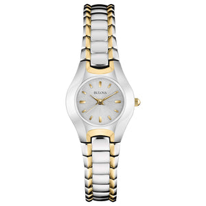 Bulova Classic White Dial Two Tone Steel Strap Watch for Women - 98T84 Authentic Buy Shop Now