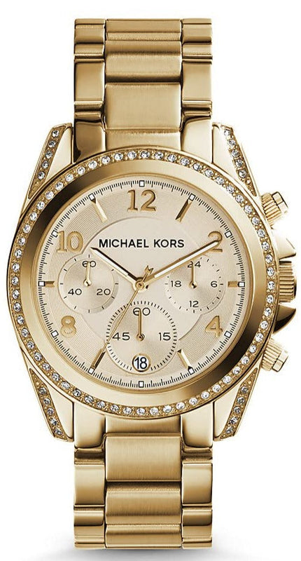 Michael Kors Runway Gold Dial Gold Steel Strap Watch for Women - MK5166 Authentic Buy Shop Now