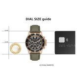Michael Kors Everest Analog Black Dial Green Leather Strap Watch For Men - MK9090 Authentic Buy Shop Now