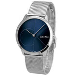Calvin Klein Minimal Blue Dial Silver Mesh Bracelet Watch for Women - K3M2212N Authentic Buy Shop Now