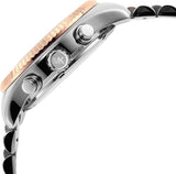 Michael Kors Lexington Chronograph Rose Gold Dial Two Tone Steel Strap Watch For Women - MK7219 Authentic Buy Shop Now