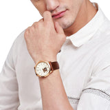 Fossil Townsman Beige Dial Brown Leather Strap Watch for Men - ME3105 Authentic Buy Shop Now