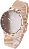 Daniel Wellington Petite Amber Brown Dial Rose Gold Mesh Strap Watch for Women - DW00100478 Authentic Buy Shop Now