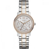 Guess Enchanting Diamonds Silver Dial Two Tone Steel Strap Watch for Women - W0305L3 Authentic Buy Shop Now