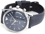 Emporio Armani Lambda Chronograph Blue Dial Blue Leather Strap Watch For Men - AR11018 Authentic Buy Shop Now