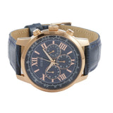 Guess Horizon Chronograph Blue Dial Blue Leather Strap Watch For Men - W0380G5 Authentic Buy Shop Now