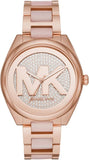 Michael Kors Janelle Three Hand Rose Gold Dial Two Tone Steel Strap Watch For Women - MK7089 Authentic Buy Shop Now