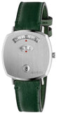 Gucci Grip Quartz Silver Dial Green Leather Strap Unisex Watch - YA157406 Authentic Buy Shop Now