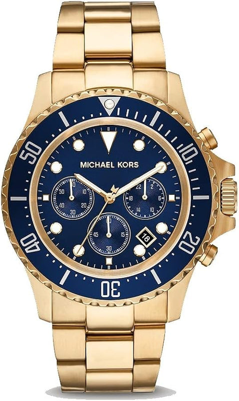 Michael Kors Everest Chronograph Blue Dial Two Tone Steel Strap Watch For Men - MK8978 Authentic Buy Shop Now