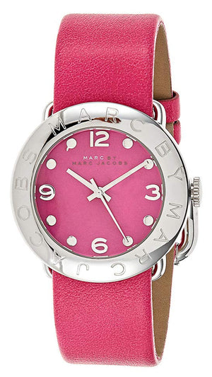 Marc Jacobs Amy Pop Pink Dial Pink Leather Strap Watch for Women - MBM1286 Authentic Buy Shop Now