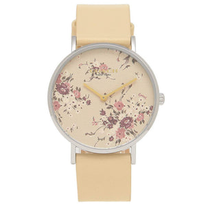 Coach Perry Beige Floral Dial Beige Leather Strap Watch for Women - 14503293 Authentic Buy Shop Now