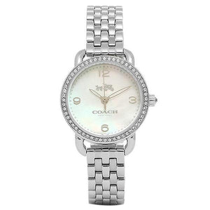 Coach Delancey Mother of Pearl Dial Silver Steel Strap Watch for Women - 14502477 Authentic Buy Shop Now