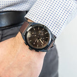 Fossil Everett Chronograph Black Dial Brown Leather Strap Watch for Men - FS5798 Authentic Buy Shop Now