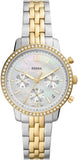 Fossil Neutra Chronograph Mother of Pearl White Dial Two Tone Steel Strap Watch for Women - ES5216 Authentic Buy Shop Now