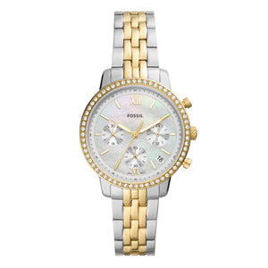 Fossil Neutra Chronograph Mother of Pearl White Dial Two Tone Steel Strap Watch for Women - ES5216 Authentic Buy Shop Now