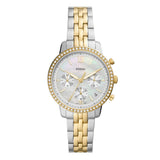 Fossil Neutra Chronograph Mother of Pearl White Dial Two Tone Steel Strap Watch for Women - ES5216 Authentic Buy Shop Now