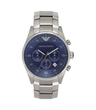 Emporio Armani Sportivo Chronograph Blue Dial Silver Steel Strap Watch For Men - AR5860 Authentic Buy Shop Now