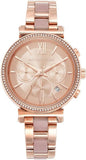 Michael Kors Sofie Chronograph Rose Gold Dial Rose Gold Steel Strap Watch For Women - MK6560 Authentic Buy Shop Now