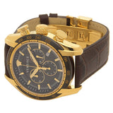 Versace V-Ray Chronograph Quartz Black Dial Brown Leather Strap Watch For Men - VEDB00318 Authentic Buy Shop Now