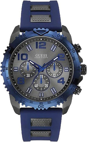 Guess Velocity Blue Dial Blue Rubber Strap Watch for Men - W0599G2 Authentic Buy Shop Now