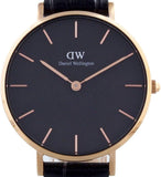 Daniel Wellington Classic Petite Reading Black Dial Black Leather Strap Watch For Women - DW00100167 Authentic Buy Shop Now